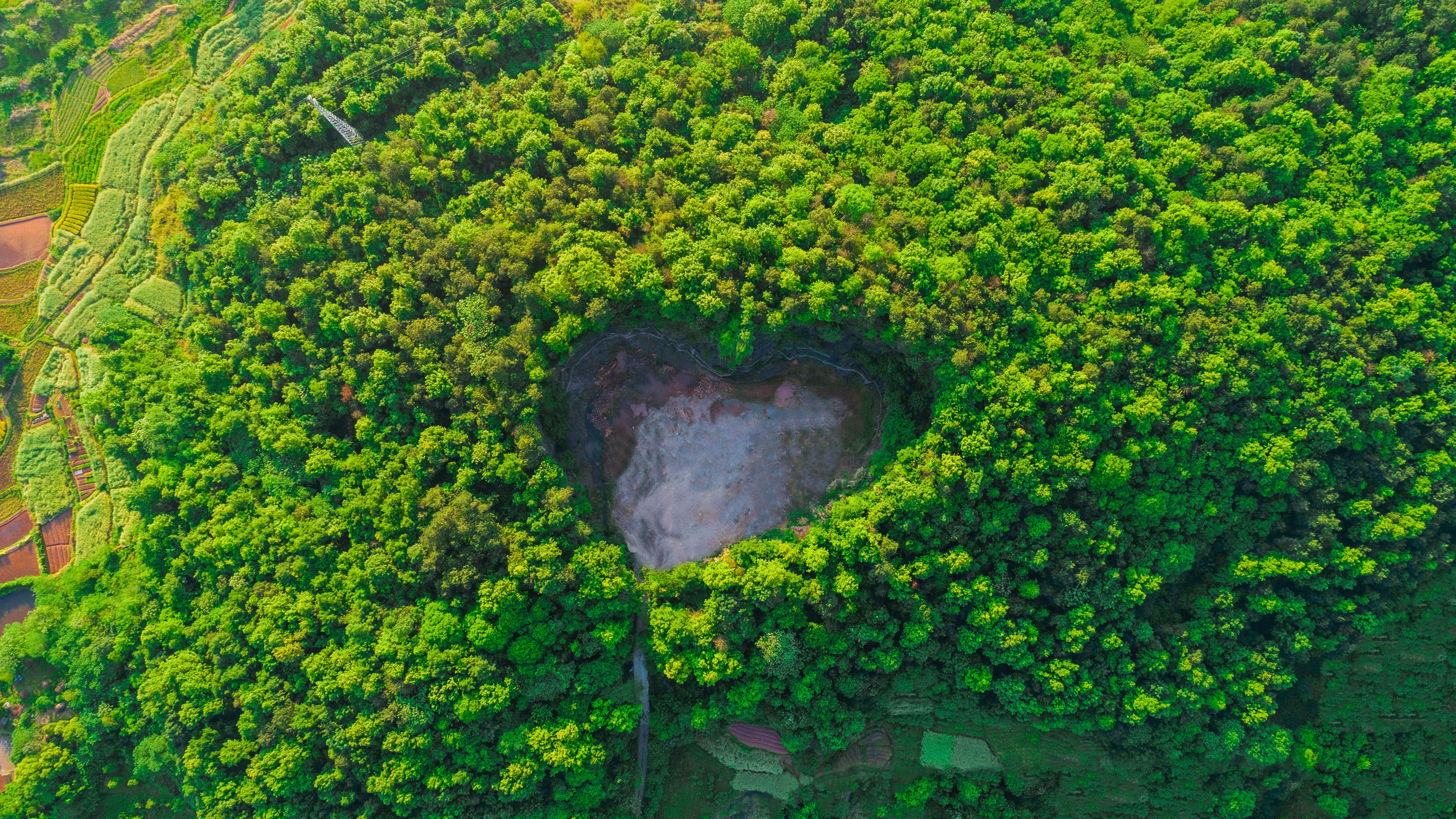 上海浦东森林心形洞穴鸟瞰图,中国 (© Yaorusheng/Getty Images)